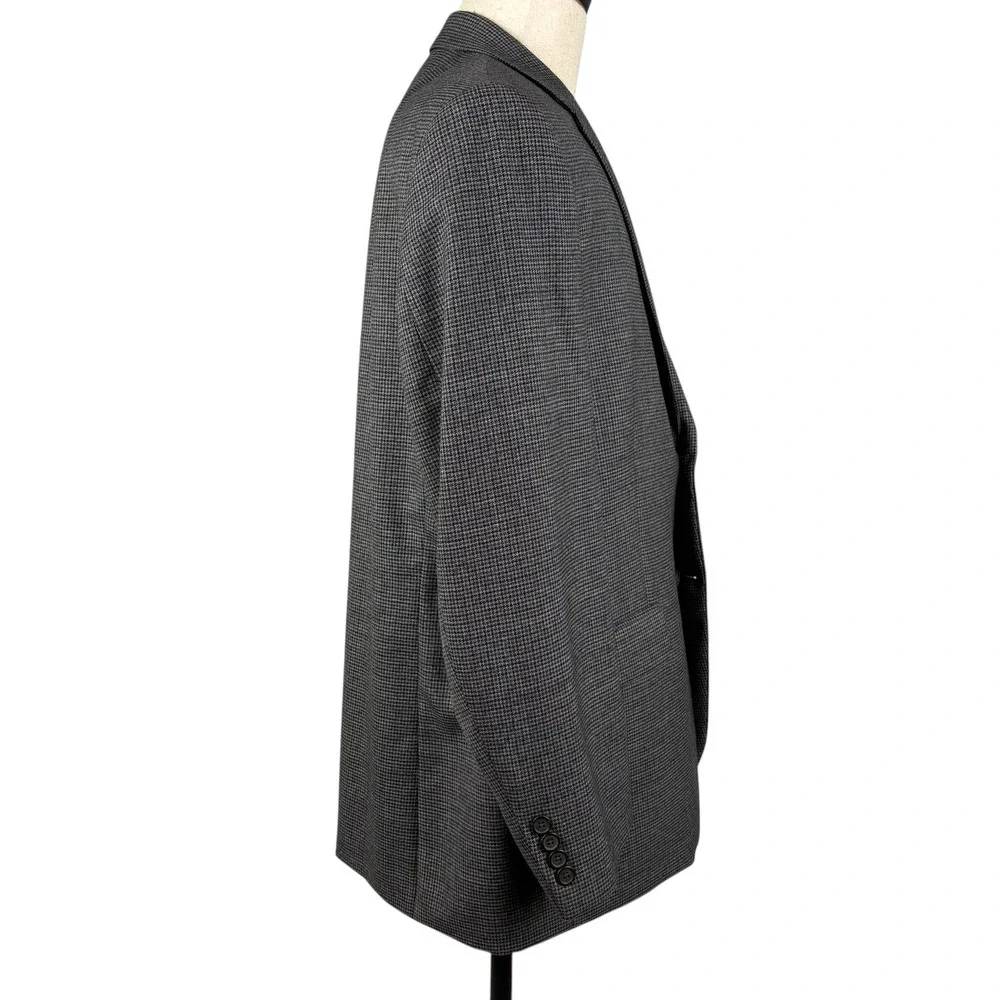 Lauren Ralph Lauren Wool Sport Coat Mens 44S Gray Houndstooth 2 Button Blazer